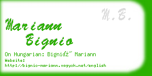 mariann bignio business card